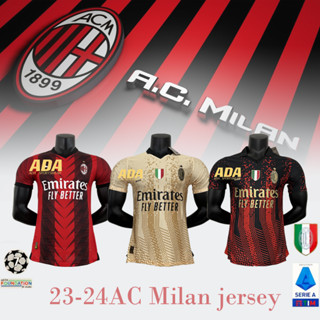 เสื้อกีฬาแขนสั้น ลายทีมชาติฟุตบอลชั้นนํา 23-24 AC M Home และ 22-23 Fourth and goalkeeper Jersey คุณภาพสูง ไซซ์ S-2XL