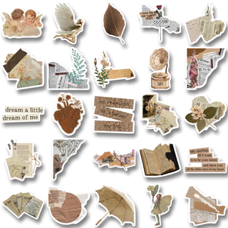 Retro Art สติกเกอร์ความงาม 52PCS สติกเกอร์น่ารักสติกเกอร์กันน้ําโทรศัพท์แล็ปท็อปสําหรับโรงเรียนส่วนบุคคล