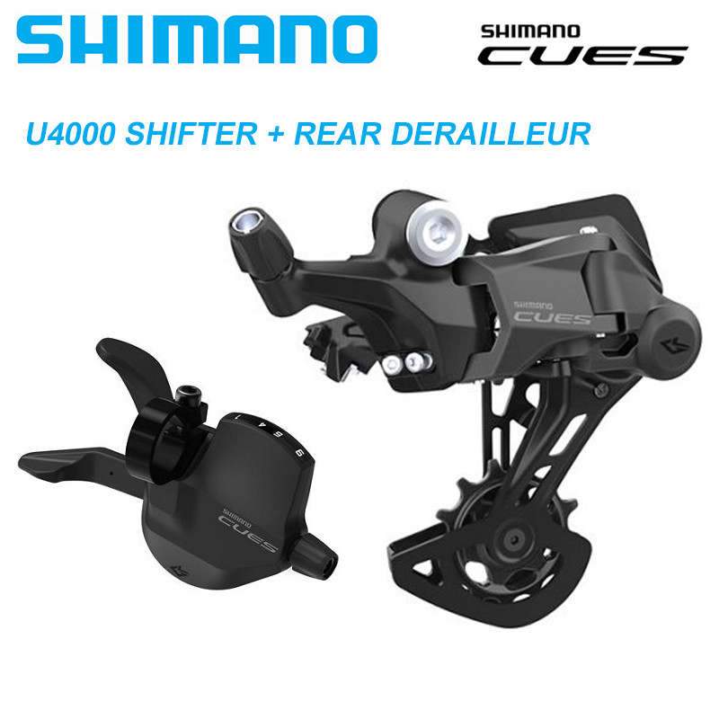 Shimano CUES U4000 9Speed SL+RD Groupset SL-U4000-9R RAPIDFIRE PLUS Shifter Clamp Band RD-U4000 SHADOW RD Rear Derailleur 9S 9V