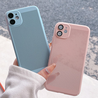 เคสโทรศัพท์มือถือ แบบตาข่ายกลวง ระบายอากาศ กระจายความร้อน สําหรับ iPhone 11 11Pro Max