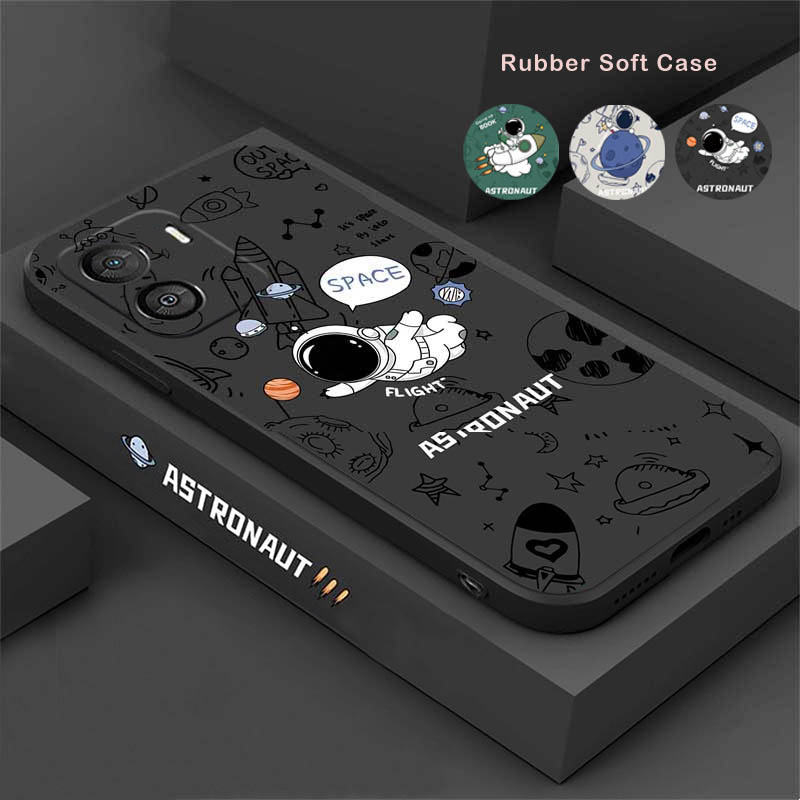 เคสป้องกันโทรศัพท์มือถือ ลายนักบินอวกาศบิน สําหรับ VIVO Y02 V27E IQOO Z7x V25E Y16 Y35 Y21T Y21S Y33