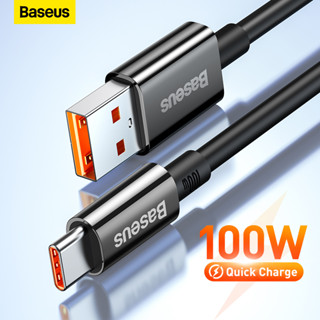 Baseus 100W USB c สายเคเบิล 6A Type c ถึง Type c สายเคเบิล สําหรับ Huawei P30 PD สายชาร์จเร็ว สายเคเบิล Type-c สําหรับ