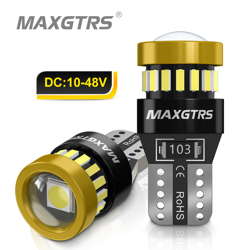 Maxgtrs 2x9-48V W5W T10 LED Canbus หลอดไฟภายในรถอ่านที่จอดรถความกว้างสําหรับรถบรรทุกรถกระบะ