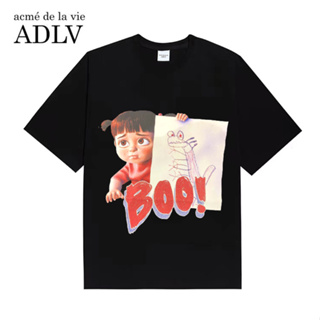 Adlv เสื้อยืดแขนสั้น ผ้าฝ้าย พิมพ์ลาย แฟชั่นสําหรับผู้ชายและผู้หญิง