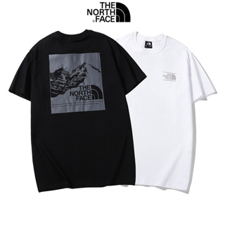 The NORTH FACE เสื้อยืดลําลอง ผ้าฝ้าย แขนสั้น คอกลม พิมพ์ลายโลโก้ ทรงหลวม สไตล์คลาสสิก สําหรับผู้ชาย