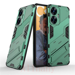 เคส Realme C55 ฮาร์ดเคสกันกระแทกเคสโทรศัพท์ Hybrid Armor Shockproof Hard Case Realme C55 C 55 Cover Stand