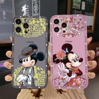 เคสโทรศัพท์มือถือ ขอบสี่เหลี่ยม ลายมิกกี้ มินนี่เมาส์ สไตล์จีน สําหรับ Realme C21 C30 C30S C33 C20 Narzo 50A Prime