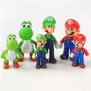 ชุดเกม Nintendo Super Mario Bros สไตล์ญี่ปุ่น 3 ชิ้น ต่อชุด โมเดลฟิกเกอร์ PVC รูป Yoshi Luigi Collections ของเล่นสําหรับเด็ก