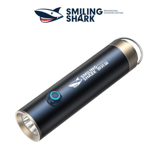 Smiling Shark ES25 ไฟฉาย LED สว่างมาก ขนาดเล็ก พร้อมตะขอล็อค 3 โหมด 18650 ชาร์จ USB กันน้ํา สําหรับตั้งแคมป์