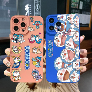 เคสโทรศัพท์มือถือ ขอบสี่เหลี่ยม ป้องกันเต็มเลนส์ ลายการ์ตูนโดราเอมอนน่ารัก สําหรับ OPPO Reno7 4G 6 8 Z 5G 5 F 2 F 3 4 A17 A17K A77S A57S