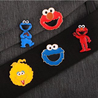 เครื่องประดับเข็มกลัด โลหะผสม ลายการ์ตูน Sesame Street น่ารัก สําหรับเด็กผู้หญิง