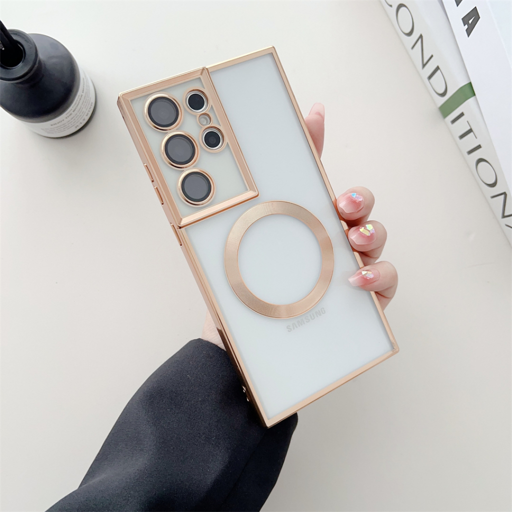 Samsung S23Ultra S23 S22 Pplus Ultra กันกระแทกด้วยไฟฟ้าแม่เหล็กดูดเคสนิ่ม