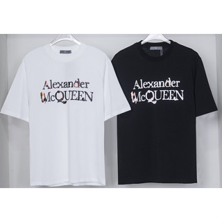 Alexander Mcquee เสื้อแขนสั้นลําลอง ผ้าฝ้าย พิมพ์ลาย แฟชั่นฤดูร้อน สําหรับผู้ชายและผู้หญิง