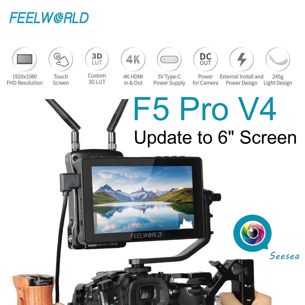 FEELWORLD F5 Pro V4 หน้าจอมอนิเตอร์ สำหรับถ่ายภาพ ผู้กำกับ ขนาด 6 นิ้ว แถมฟรี สาย HDMI แบบสองหัว