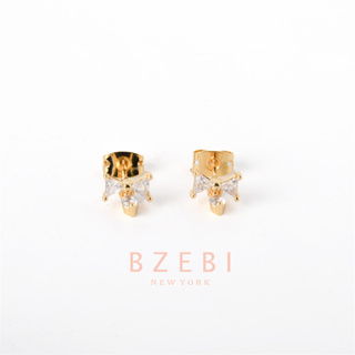 Bzebi ต่างหูแฟชั่น เครื่องประดับ ต่างหูเพชร ต่างหูผู้ชาย jewelry ผีเสื้อ 18K สไตล์เกาหลี กันสนิม เครื่องประดับแฟชั่น พรีเมี่ยม คุณภาพสูง พร้อมกล่อง 1213e