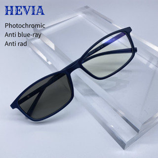 Hevia photochromic TR90 แว่นตาป้องกันรังสี ป้องกันแสงสีฟ้า สําหรับผู้ชาย และผู้หญิง FL031