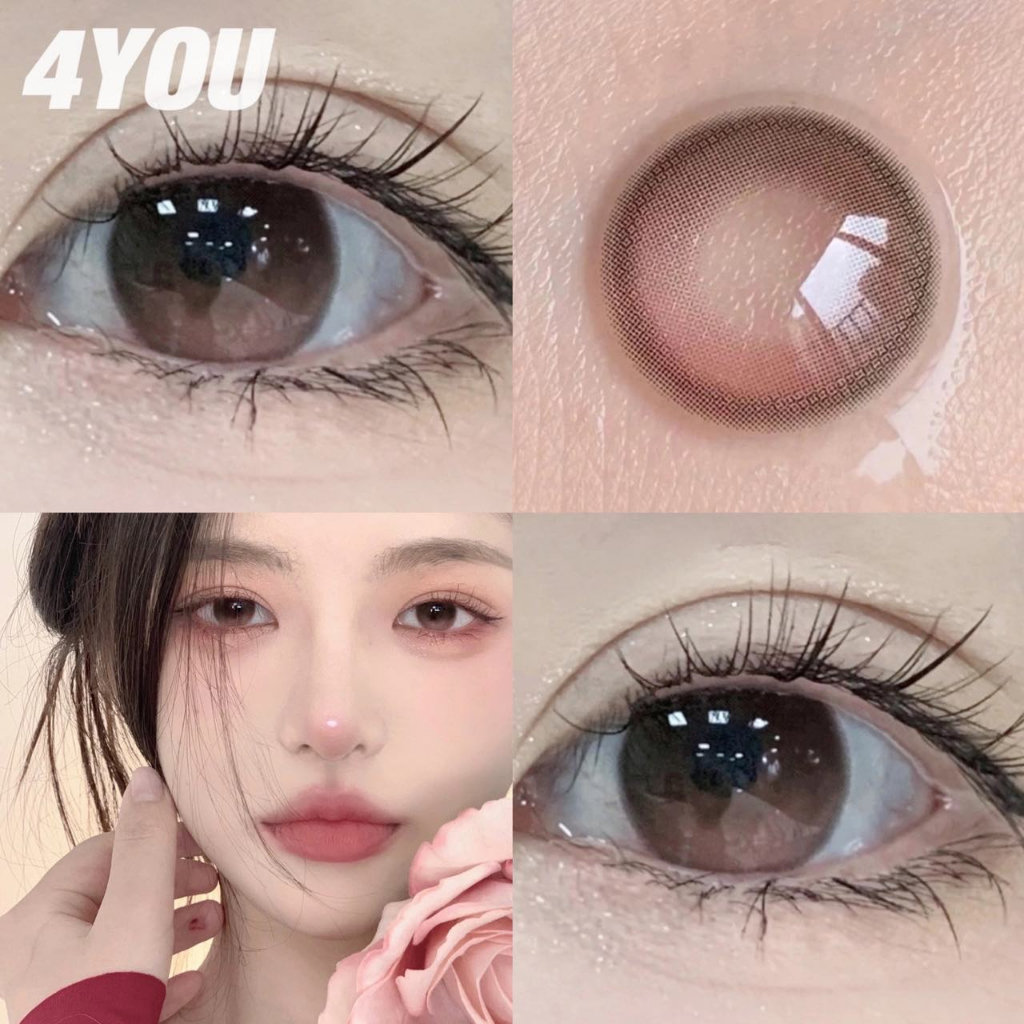 4คุณ (ปลาค็อด&ของขวัญฟรี) 2ชิ้นสีชมพูสีคอนแทคเลนส์เลนส์นุ่มเครื่องสําอางเลนส์ธรรมชาติตาสัมผัสสําหรับดวงตาไม่มีกําลังใช้รายปี14.0-14.2มม