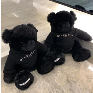 【Shang Family】ตุ๊กตาหมีเท็ดดี้โลโก้ Givenchy สีดํา สําหรับเด็ก