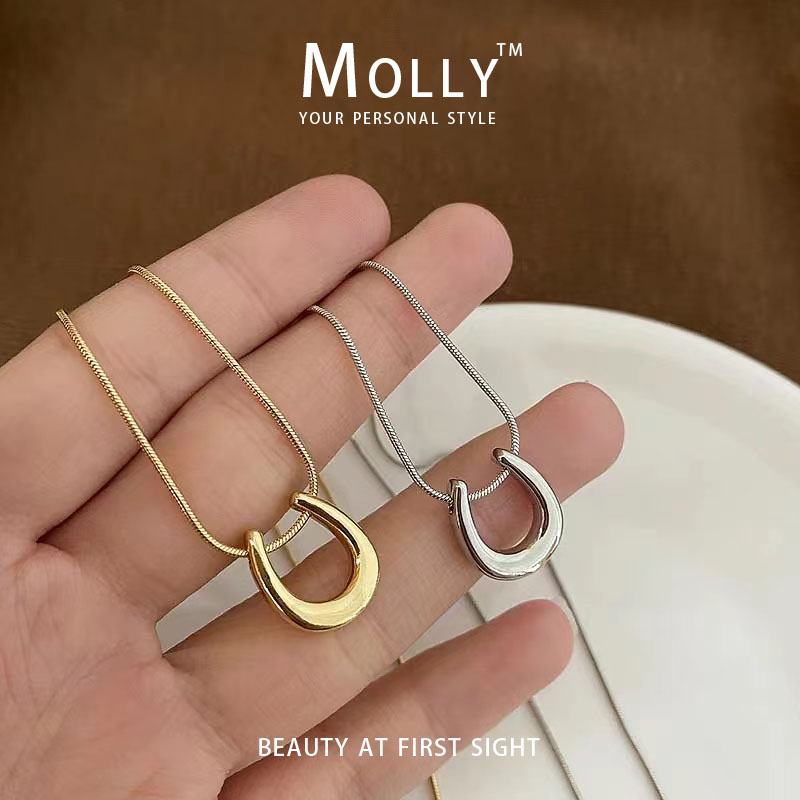 Molly สแตนเลสเรขาคณิตงูกระดูกสร้อยคอโซ่สําหรับผู้หญิงไม่ซีดจางกันน้ํา 18K Gold Plated Hypoallergenic Non Tarnish สร้อยคอแฟชั่น