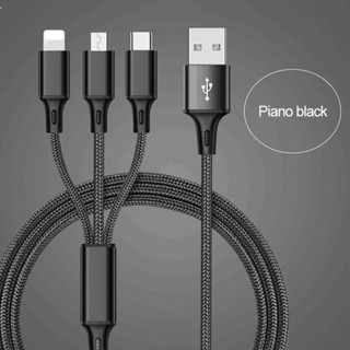 3 in 1 สายชาร์จโทรศัพท์มือถือ Micro USB 8 Pin Type C ชาร์จเร็ว สําหรับ Samsung Mi9 8 3in1