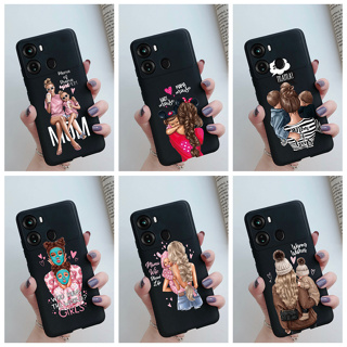 เคสโทรศัพท์มือถือ ซิลิโคนนิ่ม พิมพ์ลาย Itel P40 สีดํา สําหรับเด็กผู้หญิง