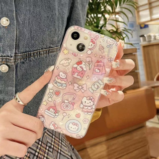 เคสโทรศัพท์มือถือ ลายการ์ตูนคิตตี้น่ารัก สีชมพู สําหรับ iPhone 11 12 12pro 12promax 13 13pro 13promax 14 14pro 14promax