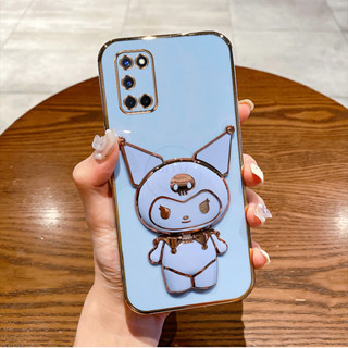 เคสโทรศัพท์มือถือ ซิลิโคนนุ่ม พร้อมกระจกแต่งหน้า พับได้ สําหรับ OPPO RENO 6Z 5F 5 PRO RENO 4 4G RENO 6 PRO