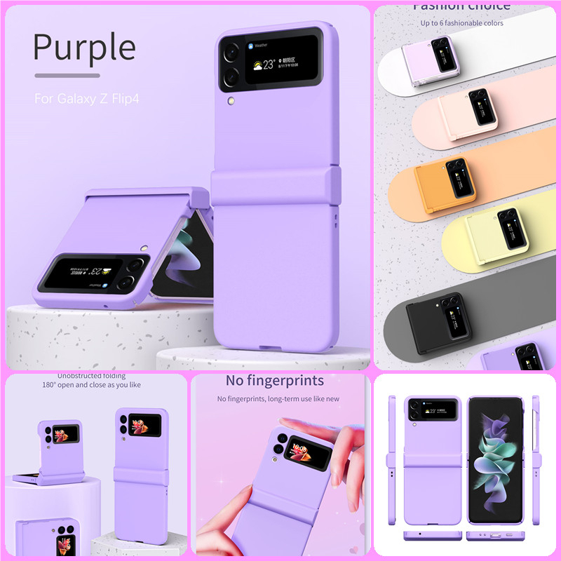 Macaron Color Matte Case Samsung Z Flip 4 Z Flip 3 บานพับเคสป้องกันทั้งหมด Z Flip4 3girls Womens Har