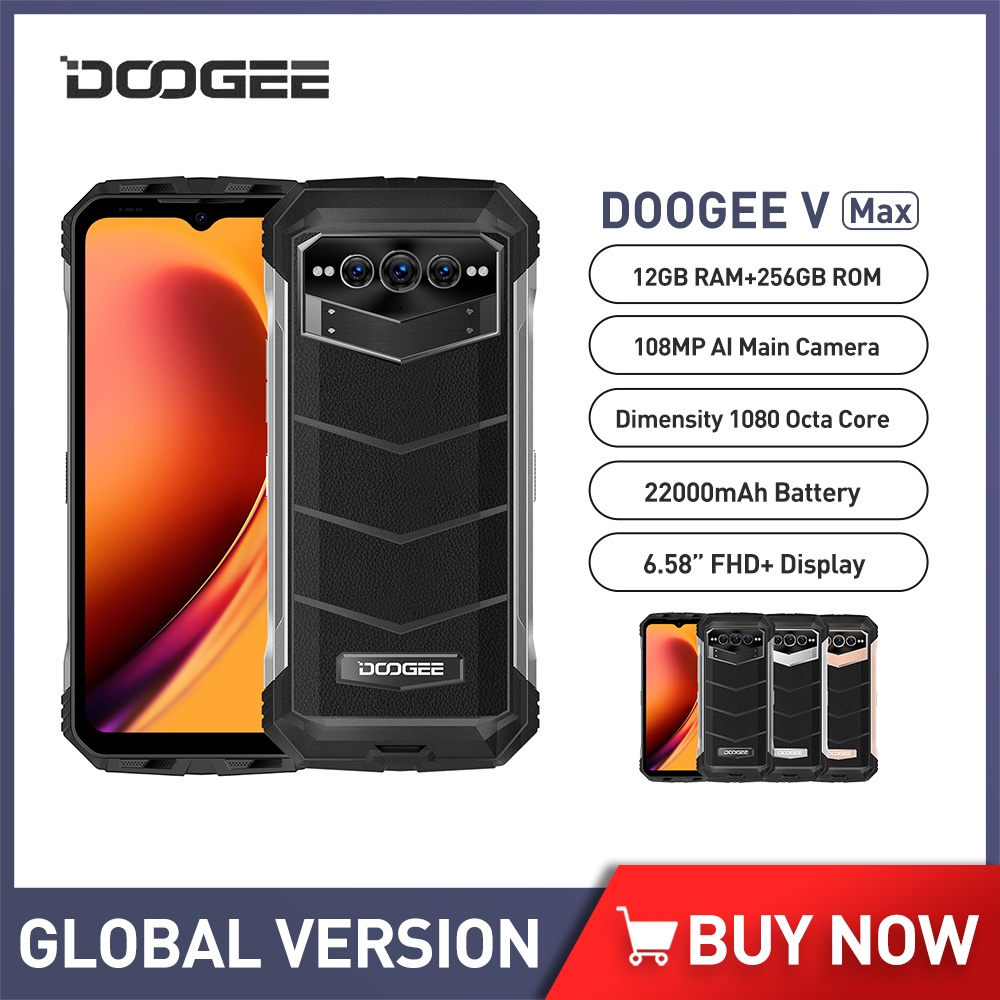 【Official Shop】สมาร์ทโฟน DOOGEE V Max 5G 22000mAh 12GB(+8GB Extend )+256GB กล้อง 108MP 120Hz 1080 H