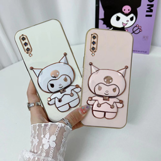 เคส Samsung Galaxy A70 A50 A50s A30s A30 A20 A20s A10s A11 A10 พร้อมกระจกแต่งหน้า พับ Kuromi ตัวยึด ซิลิโคนนุ่ม เคสโทรศัพท์