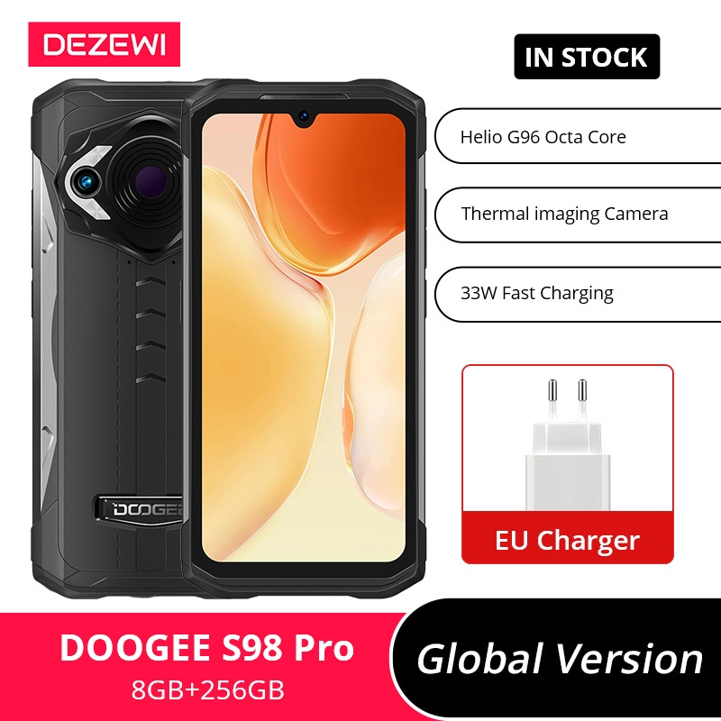 มีจําหน่ายและใหม่ DOOGEE S98 Pro โทรศัพท์ที่ทนทาน 8GB + 256GB Thermal Imaging กล้องโทรศัพท์ Helio G9