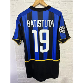 เสื้อกีฬาแขนสั้น ลายทีมชาติฟุตบอล Milano BATISTUTA ADRIANO J.ZANETTI 02-03 ชุดเหย้า สไตล์เรโทร คุณภาพดี