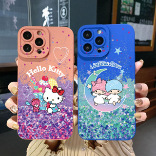 เคสโทรศัพท์มือถือ ขอบสี่เหลี่ยม ลายเจ้าชาย แมวคิตตี้ สําหรับ iPhone 14 Plus 13 Pro Max 12 iPhone 11 XR 8 7 SE 2022