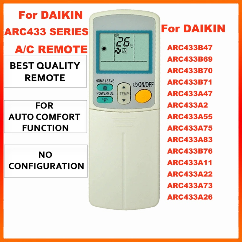 ใหม ่ Daikin Aircon รีโมทคอนโทรล ARC433 Daikin Air Conditioner รีโมทคอนโทรล ARC433 ARC433A1 ARC433B47 ARC433A6