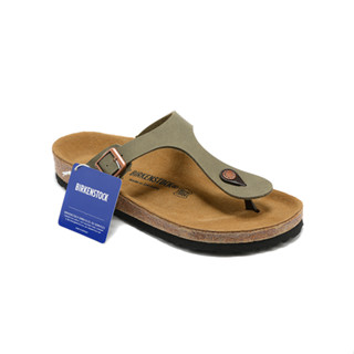 มาตรฐานแท้ 1:1 Birkenstock รองเท้าแตะ Birkenstock รองเท้าแตะ Birkenstock สีเทา น้ํามันขี้ผึ้ง 34#--46#