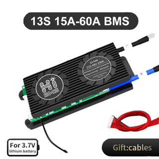 บอร์ดป้องกันสมดุลลิเธียม 13S 48V BMS Li-ion 18650 Batt 15A 20A 30A 40A 50A 60A BMS