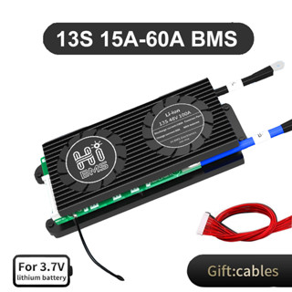 บอร์ดป้องกันสมดุลลิเธียม 13S 48V BMS Li-ion 18650 Batt 15A 20A 30A 40A 50A 60A BMS