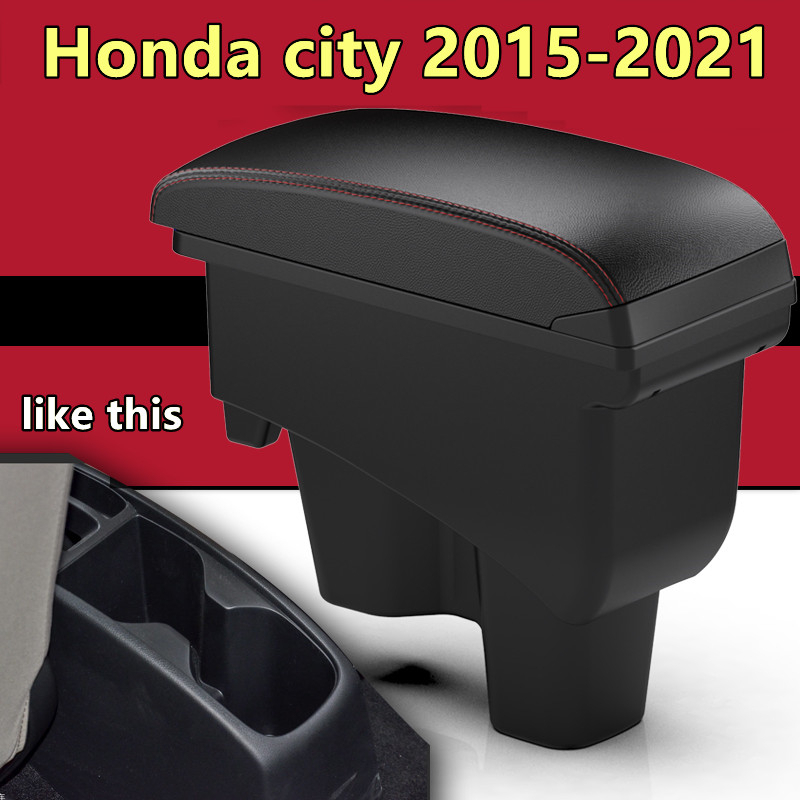 กล่องเก็บของที่พักแขนคอนโซลกลาง ปรับได้ พร้อม USB สําหรับ HONDA City 2015-2023