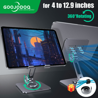 Goojodoq ขาตั้งแท็บเล็ต แบบพับได้ 360 องศา สําหรับ ipad pro 12.9° ขาตั้งแท็บเล็ต สําหรับ ipad soporte