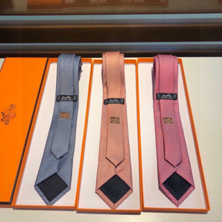 Hermes เนคไทผ้าไหม แบบเป็นทางการ สไตล์นักธุรกิจ เหมาะกับของขวัญแต่งงาน สําหรับผู้ชาย