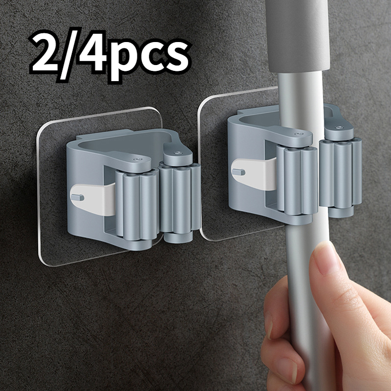 Hooks 16 บาท 2/4 ชิ้น คุณภาพสูง ที่เก็บของในบ้าน ห้องน้ํา ที่แขวนท่อ ตะขอติดผนัง ไม้ถูพื้น ออแกไนเซอร์ ที่ใส่แปรง ไม้กวาด ที่แขวน Home & Living