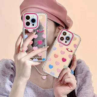 เคสโทรศัพท์มือถือ tpu แบบนิ่ม ลายหัวใจ สีสันสดใส สําหรับ iPhone 14 14promax 14pro 11 12 12PRO 12PROMAX 13 13pro 13promax