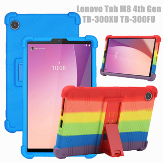 For Lenovo Tab M8 4th Gen TB-300XU TB-300FU 8.0" Case 4-Corner Shockproof Soft Silicon Protective Cover Adjustable Stand