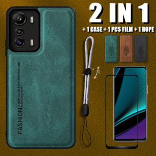 เคสหนังหรูหรา 2 IN 1 พร้อมตัวป้องกันหน้าจอเซรามิค และเชือกปรับได้ สําหรับ Infinix Zero 5G X6815 X6815B