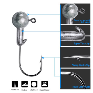 อุปกรณ์ตกปลาหัวตะขอเบ็ดตกปลา Jig Head สําหรับเบสตกปลา 2.5 กรัม 3.5 กรัม 5 กรัม 7 กรัม 10 กรัม 1 ชิ้น