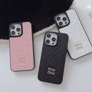 เคสโทรศัพท์มือถือ TPU นิ่ม ลาย MIUMIU สีชมพู ขาว ดํา 3D สําหรับ iPhone 14 ProMax 14Pro 14 13Pro max 12pro max 11