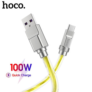 Hoco U113 100W USB A ถึง USB Type C สายเคเบิล 6A ชาร์จเร็ว ซิลิโคนใส สายชาร์จข้อมูล สําหรับ Huawei Honor Huawei Xiaomi ชาร์จเร็ว