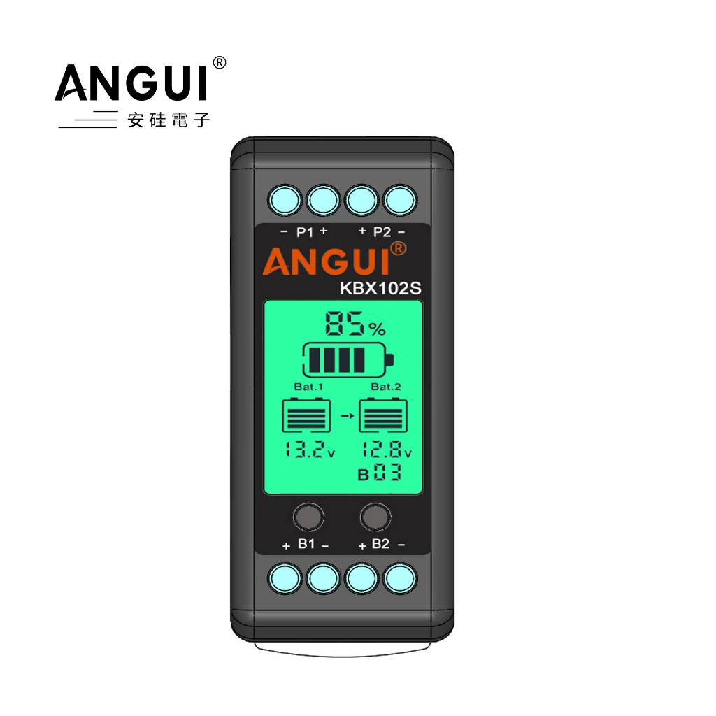 ANGUI แบตเตอรี่ Equalizer KBX102S LCD Multi Parallel Connect Rail แรงดันไฟฟ้า Balancer Lead acid แบต