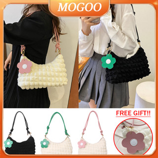 【MOGOO】กระเป๋าถือผู้หญิงอินเทรนด์สไตล์ต่างประเทศจีบลําลองใต้วงแขนฟองแฟชั่นกระเป๋าสะพายข้างเดียว