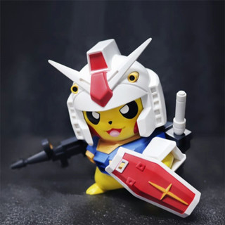 โมเดลฟิกเกอร์ PVC อนิเมะโปเกม่อน ปิกาจู Ganso GUNDAM ขนาด 10 ซม. ของขวัญวันเกิด ของเล่นของที่ระลึก สําหรับเด็ก